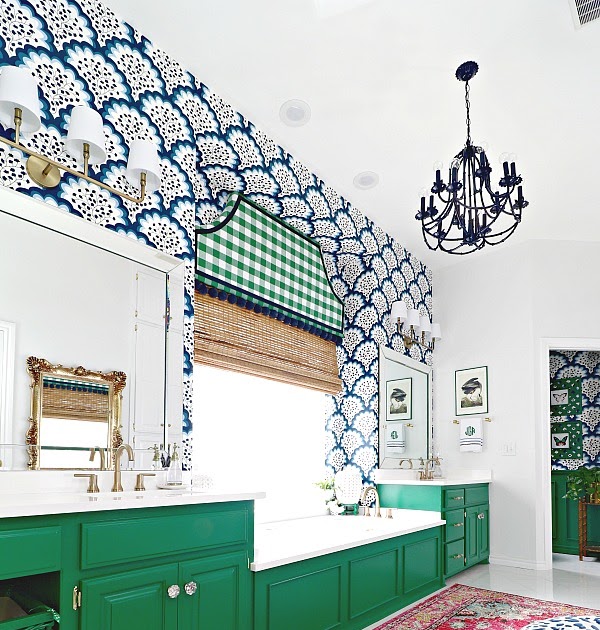 GREEN, BLUE AND WHITE MASTER BATHROOM REVEAL PART 2 Dimples and Tangles