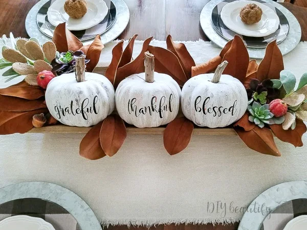 decorating a table for Fall