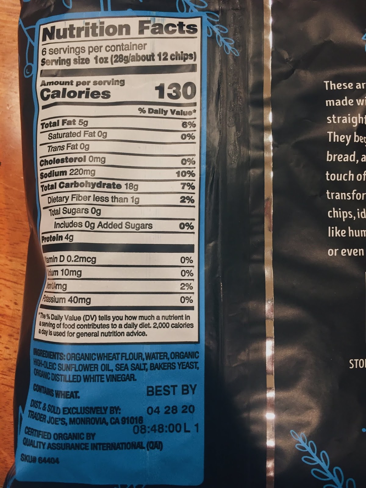 Trader Joe's Organic Pita Chips with Sea Salt