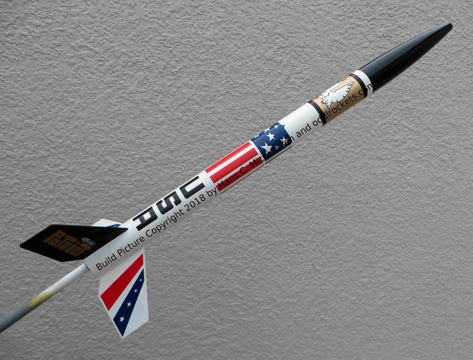 Model Rocket Building Estes Citation Patriot, 000652 Build, Finished