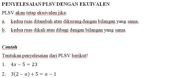 LATIHAN SOAL PLSV DAN PtLSV MATEMATIKA KELAS 7 Media