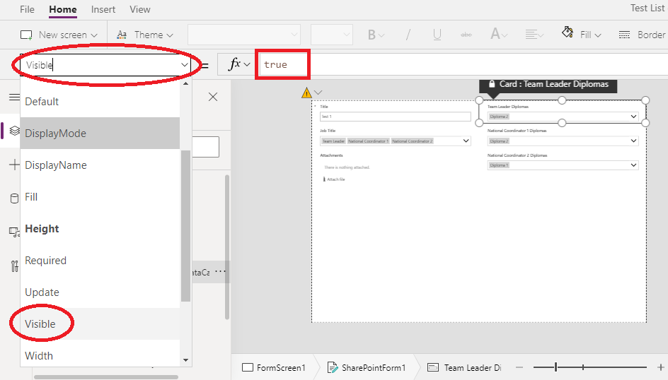 Show Or Hide Fields Based On Multi Selection Drop Down Using Powerapps