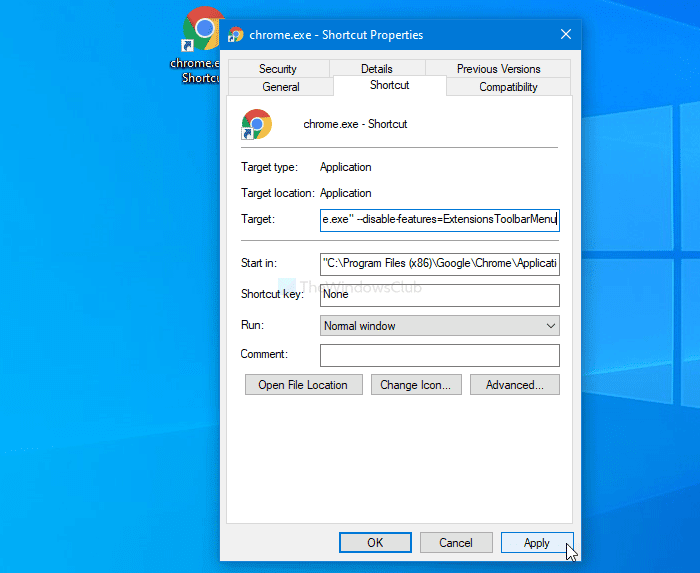 Chromeツールバーから[拡張機能]ボタンを削除する方法