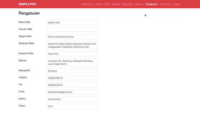 Halaman Module Pengaturan Aplikasi Simple POS Halaman Module Pengaturan Aplikasi Simple POS