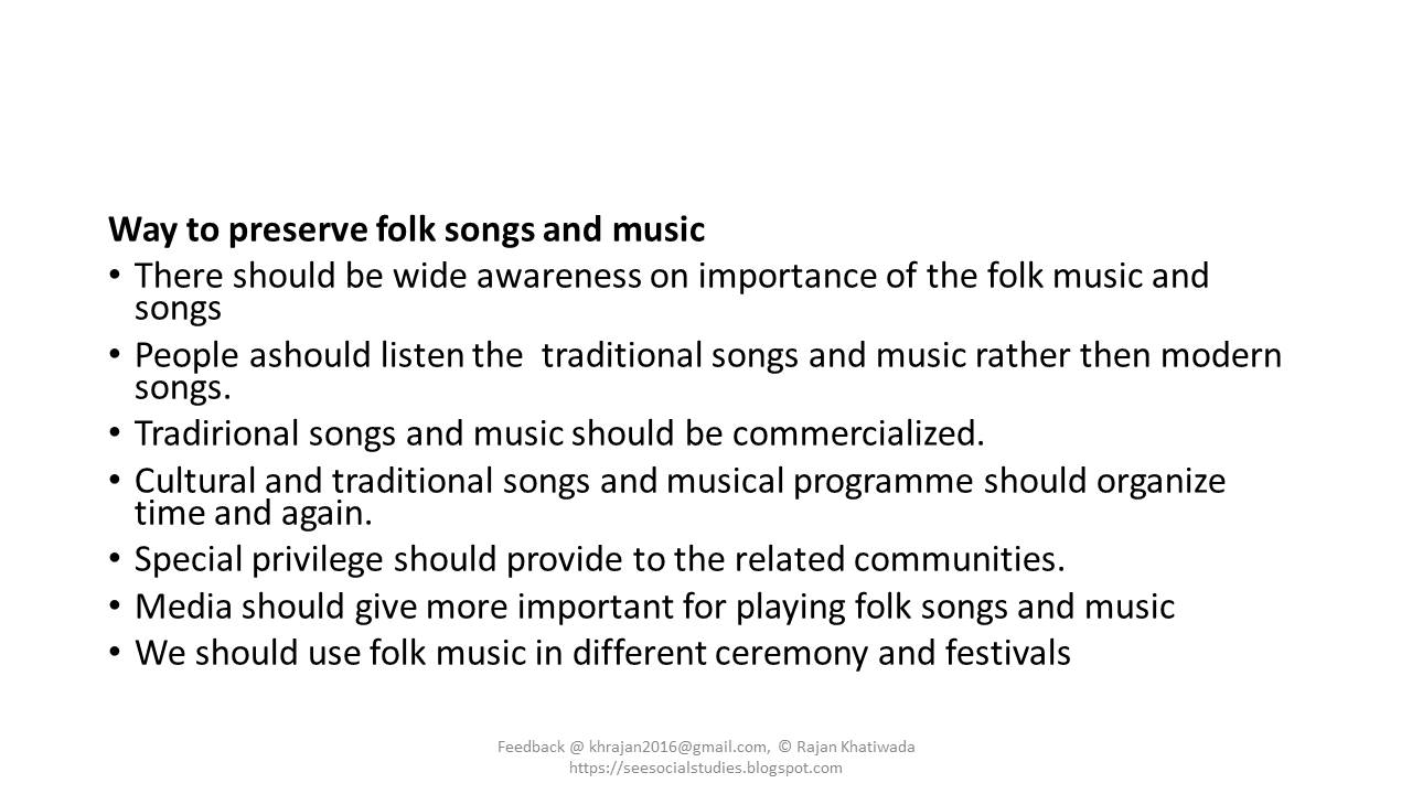 Ways to preserve folk songs and music