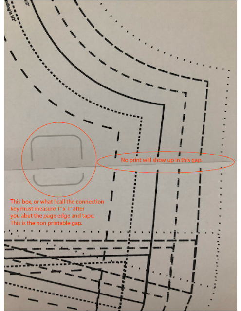 Sewsuccessful: Hourglass Patterns©: Taping printed pattern together.