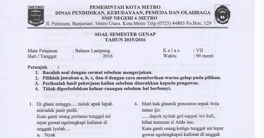 Kunci Jawaban Bahasa Lampung Kelas 7 Guru Galeri