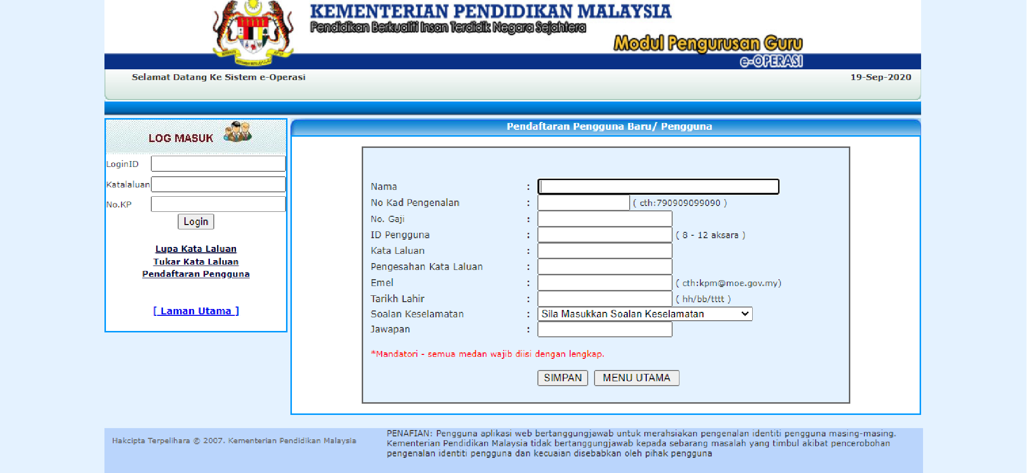 Login e-operasi bukan guru eOperasi Login