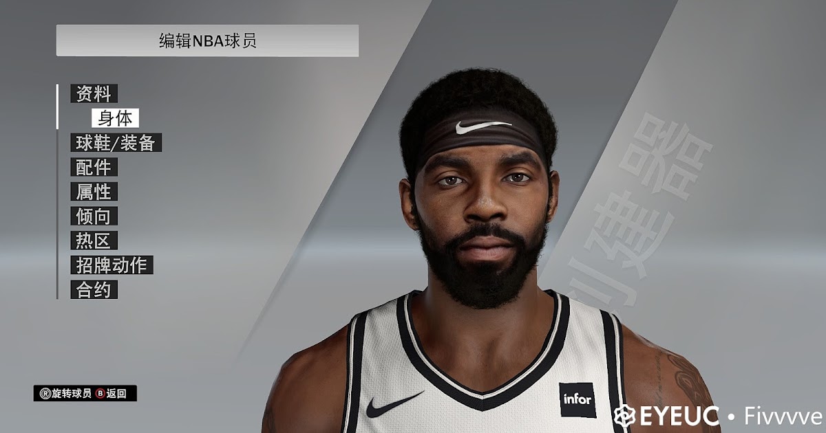 Kyrie Irving Cyberface with headband and Body Model By five [FOR 2K21]