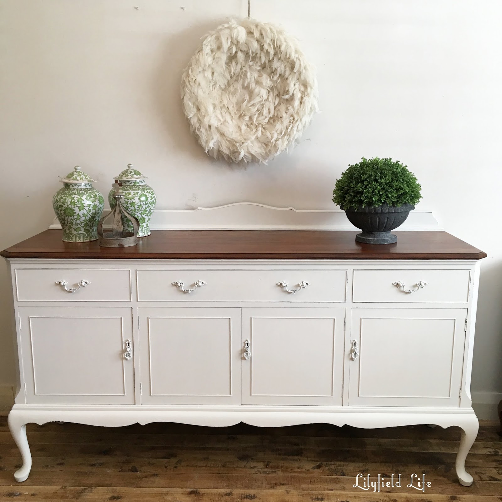 Lilyfield Life French Provincial Sideboard White and Timber