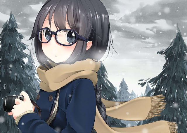 Cool Anime Girl With Glasses Wallpaper