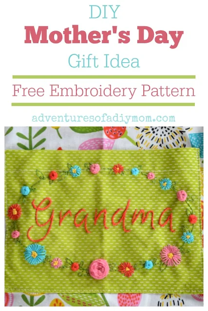 Free Embroidery Pattern - Mother's Day Gift Idea