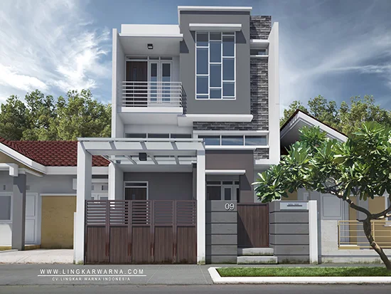 Lingkar Warna Desain Rumah Minimalis Dua Lantai Dengan Lantai