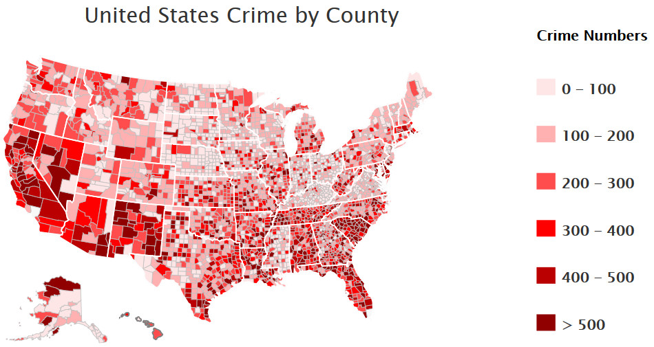 The Most and Least Dangerous Counties in the U.S. Vivid Maps