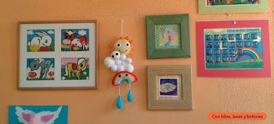 Con hilos, lanas y botones: sol, nube, arco iris crochet