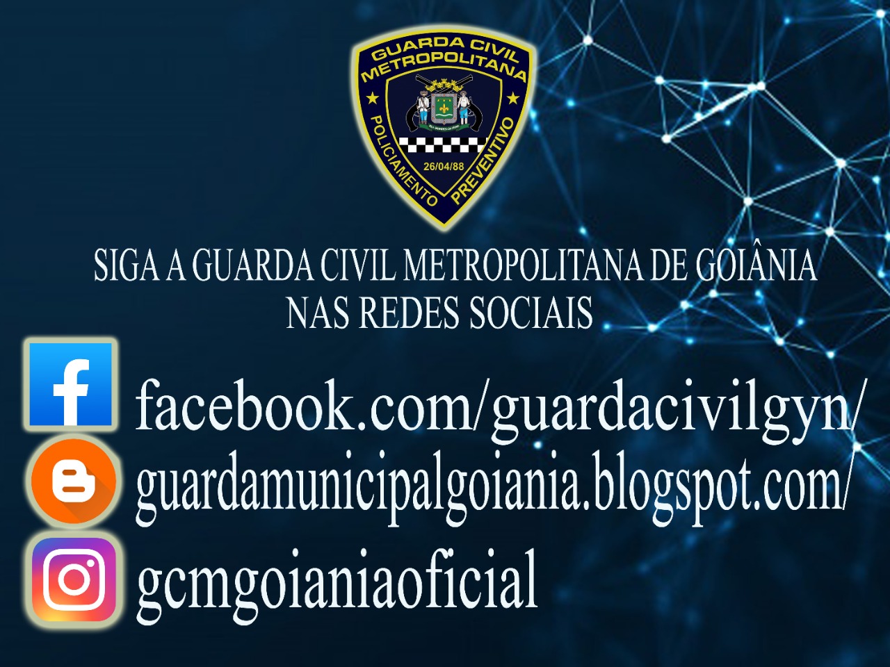 CANAIS OFICIAIS DA GCM: