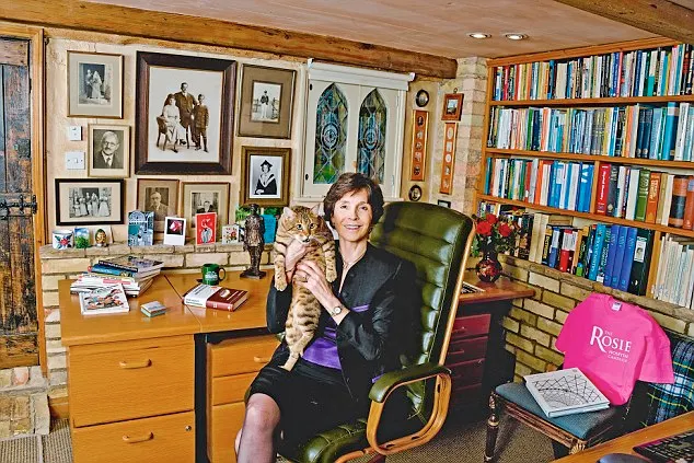 Dame Mary Archer and her cat Sunita 2015
