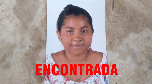 Garota desaparecida em Jacobina é encontrada em Miguel Calmon