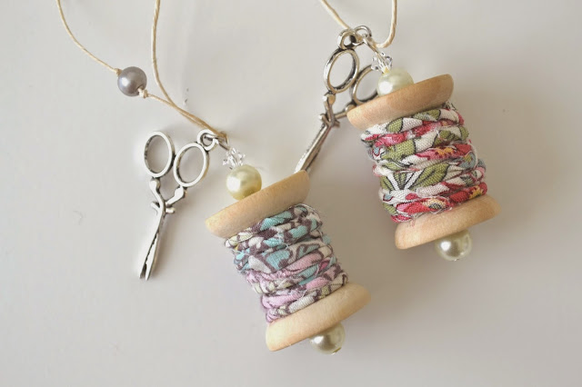 Tea Rose Home: Wooden Spool Necklace