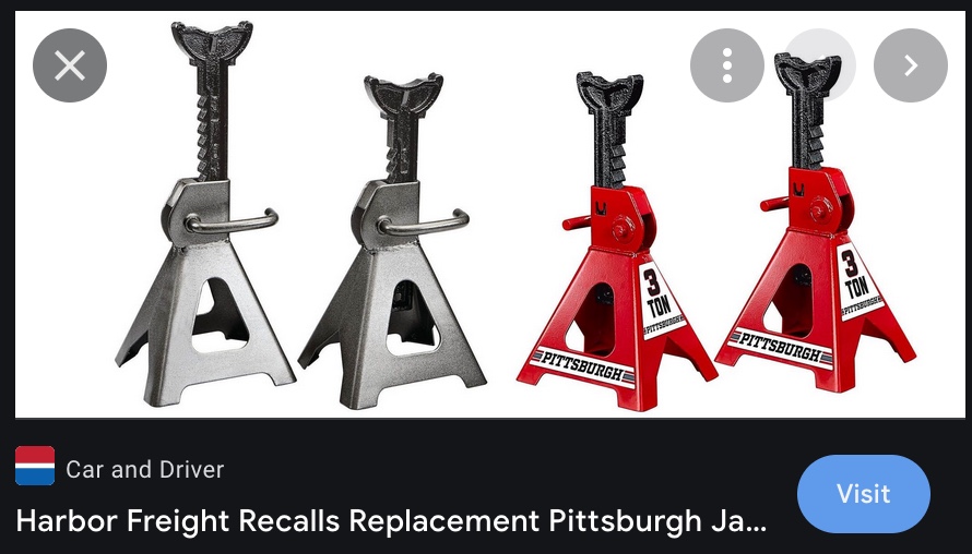 Recall on jack stands