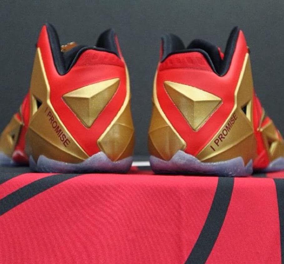 THE SNEAKER ADDICT: Nike Lebron 11 XI Red/Gold Ring Ceremony 