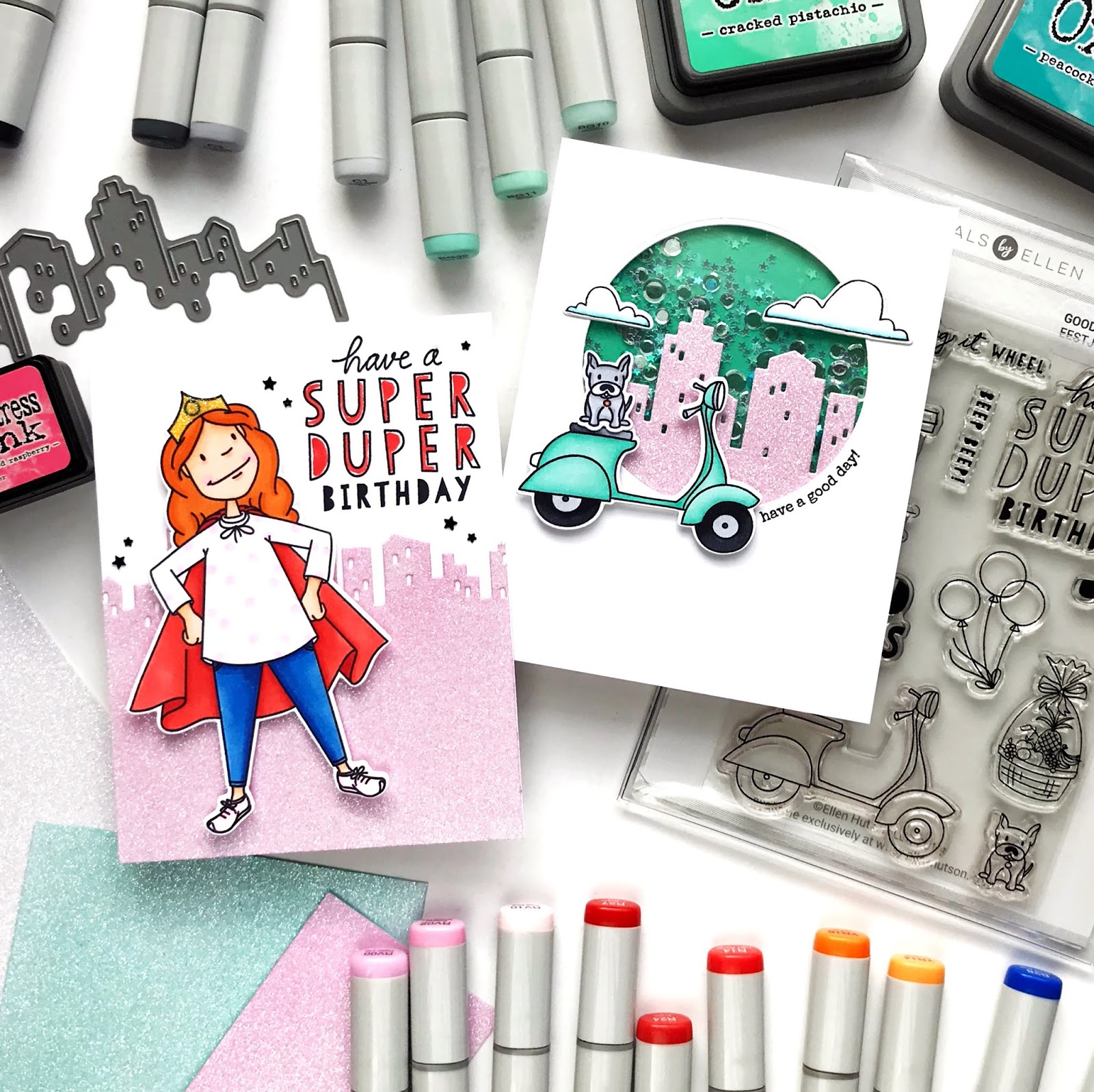 carly tee 3 ways to add glitter to cards