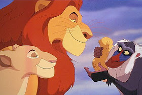 Simba, Mufasa and a baboon The Lion King 1994 animatedfilmreviews.filminspector.com