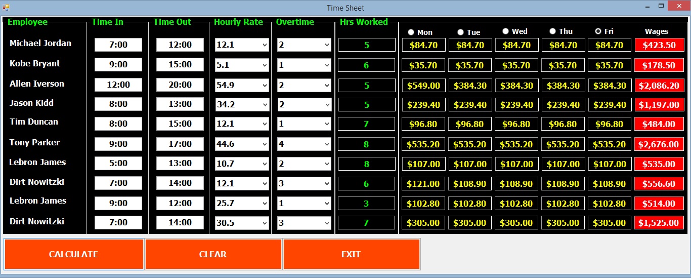 Time Sheet System code4dev