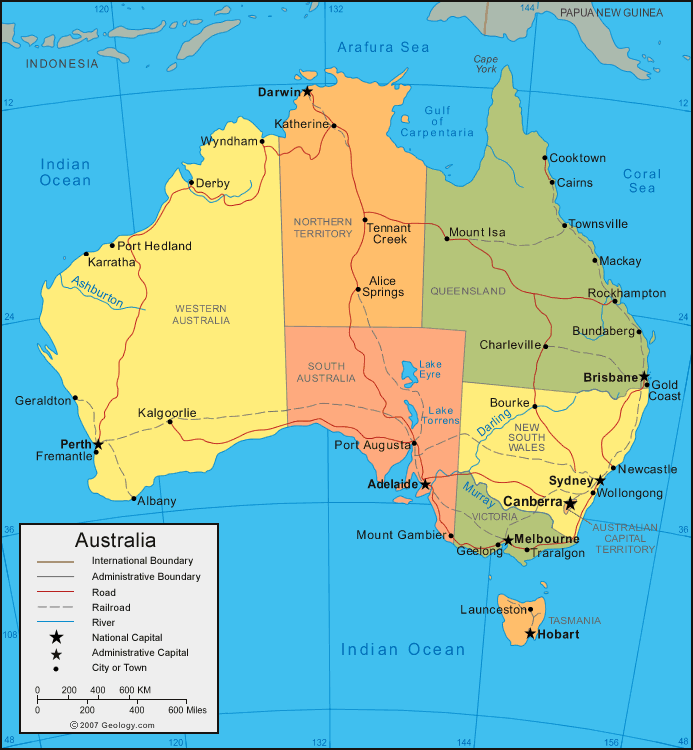 Australia Politic Map 