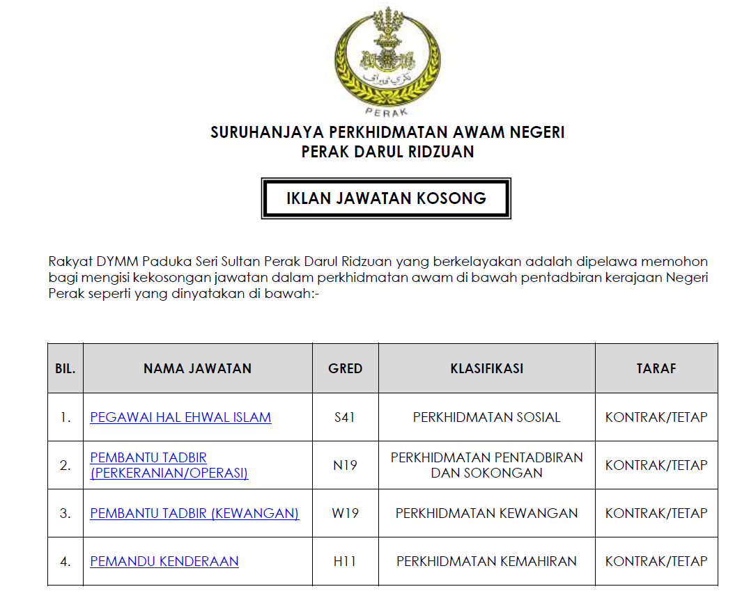 Jawatan kosong spa perak 2021