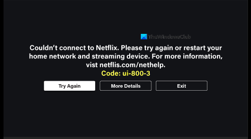 Ошибка Netflix UI-800-3