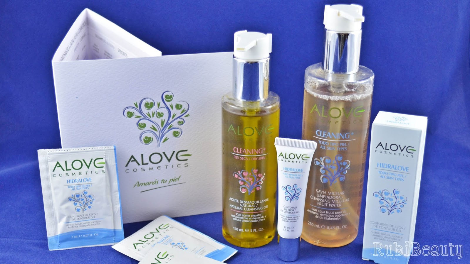 rubibeauty review beautyfever 2015 productos haul muestras alove cosmetics aceite savia micelar contorno ojos