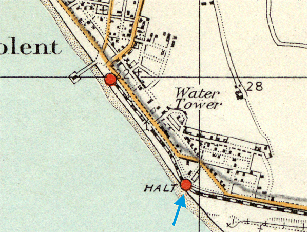 Map showing Elmore Halt