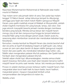 Reportase Muhammad bin Muhammad al-Nahrawani Atas Tradisi Maulid di Makkah - Kajian Medina