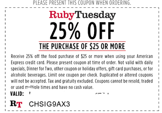 Ruby Tuesday Printable Coupons May 2018 - Info Printable Coupons 2018