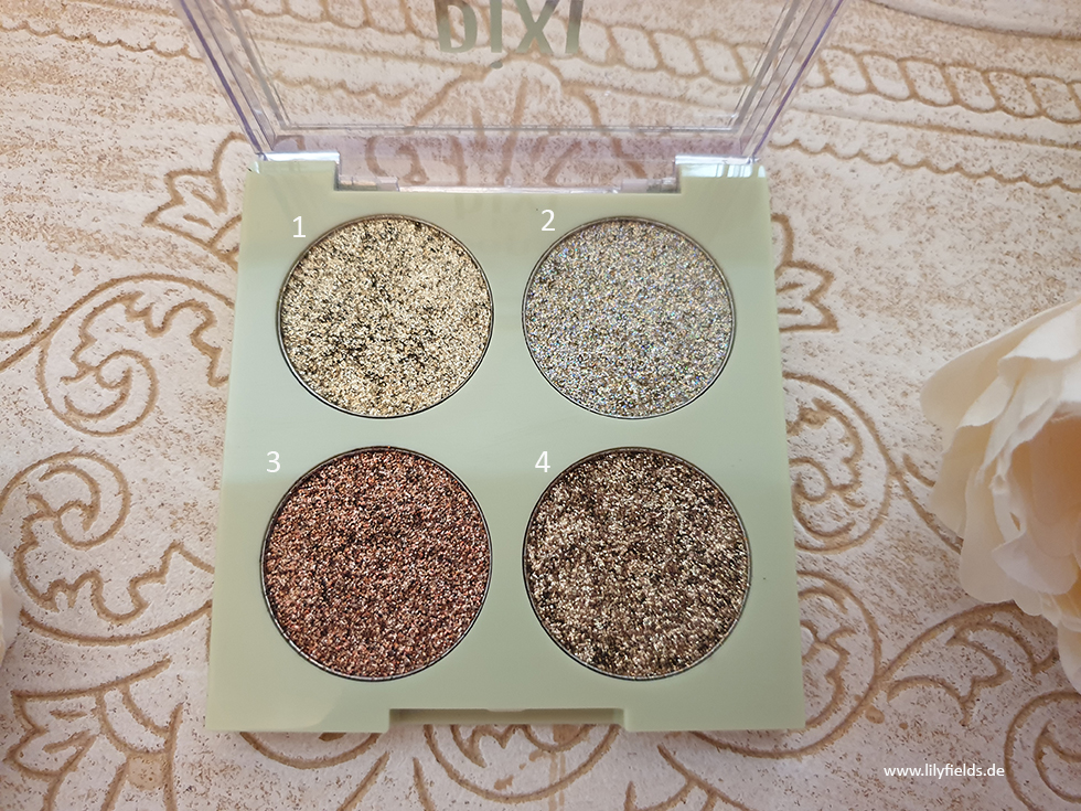 Pixi Dream Shadow Palette und Glittery Eye Quad Review & Swatches