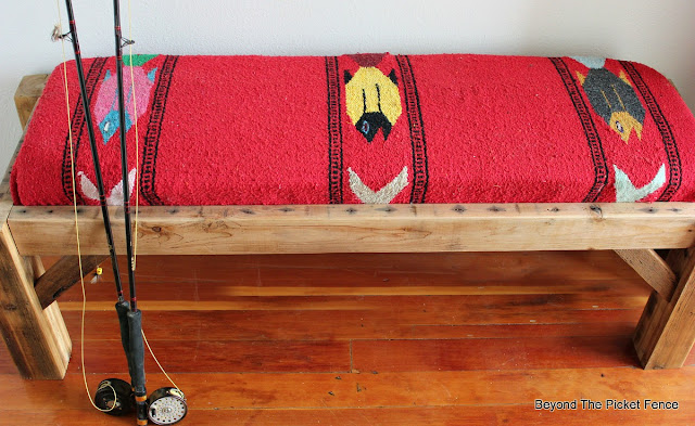 reclaimed wood rustic fish bench