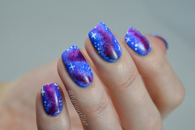 space galaxy nail art tutorial step by step