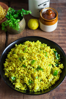 Indian style lemon rice made with little millets