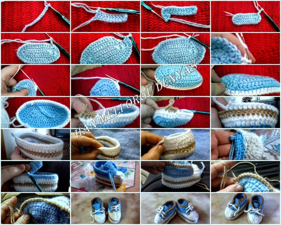 Zapatillas al crochet - paso a paso