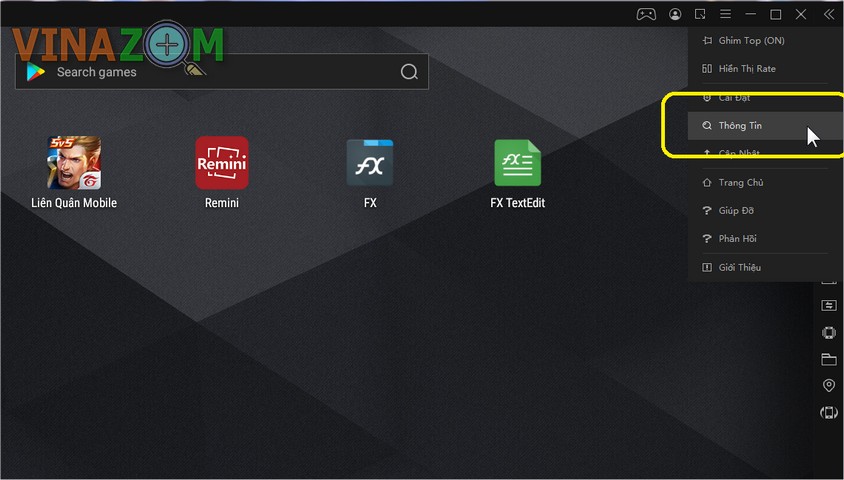LDPlayer menu