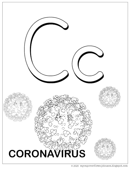 coronavirus alphabet coloring page