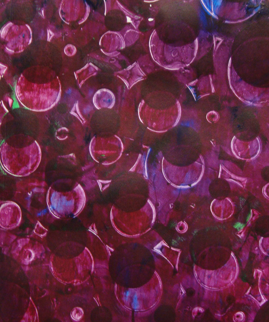 Living in a world of her own... Fun with gelatin printing