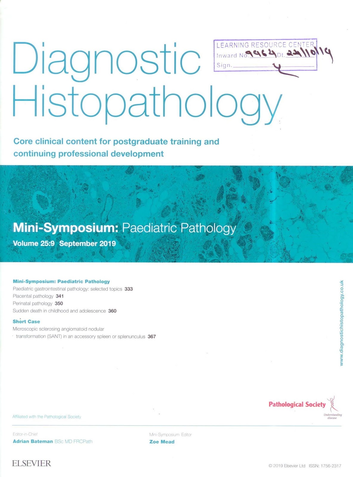 https://www.sciencedirect.com/journal/diagnostic-histopathology/vol/25/issue/9
