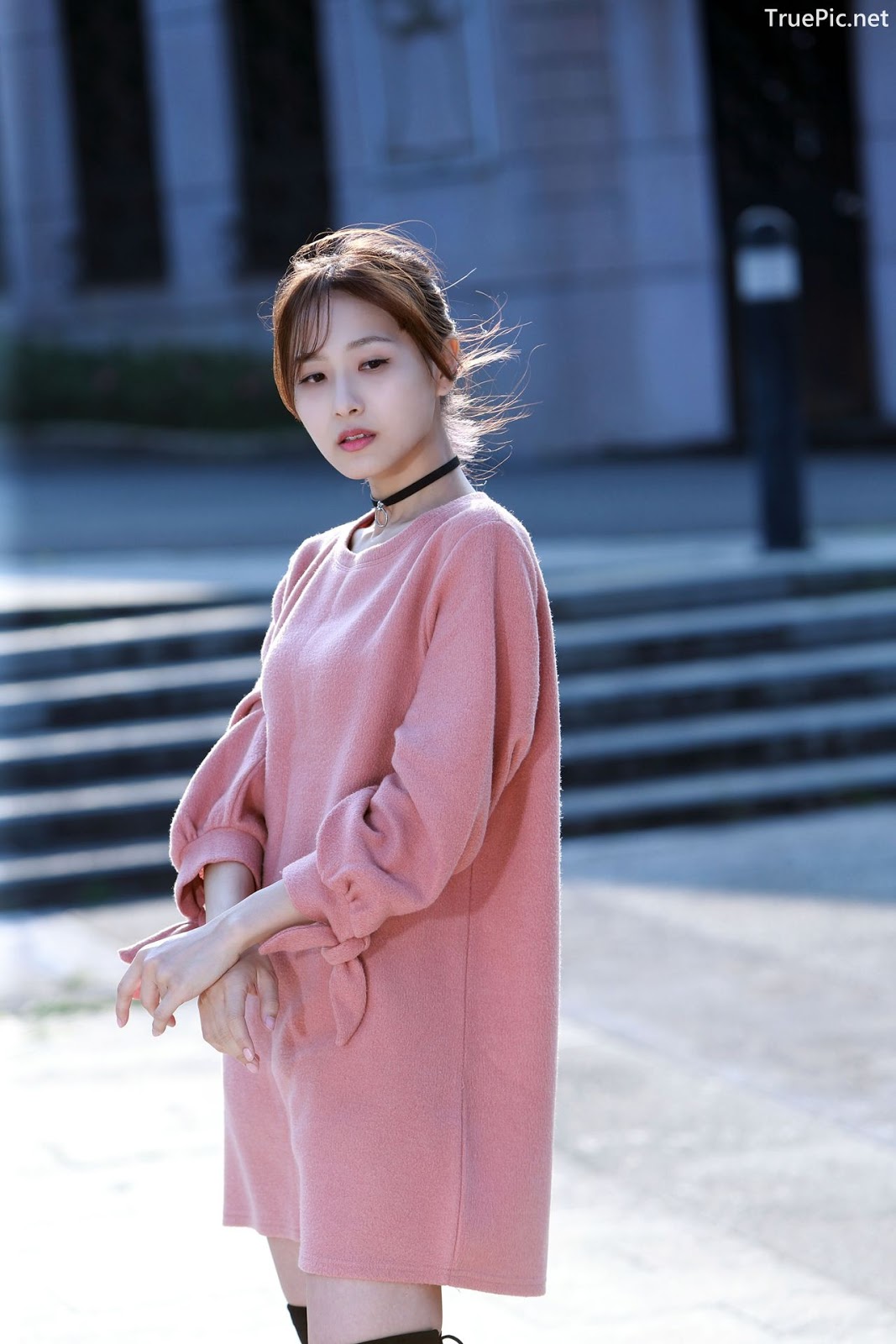 Image-Taiwanese-Model-郭思敏-Pure-And-Gorgeous-Girl-In-Pink-Sweater-Dress-TruePic.net- Picture-49