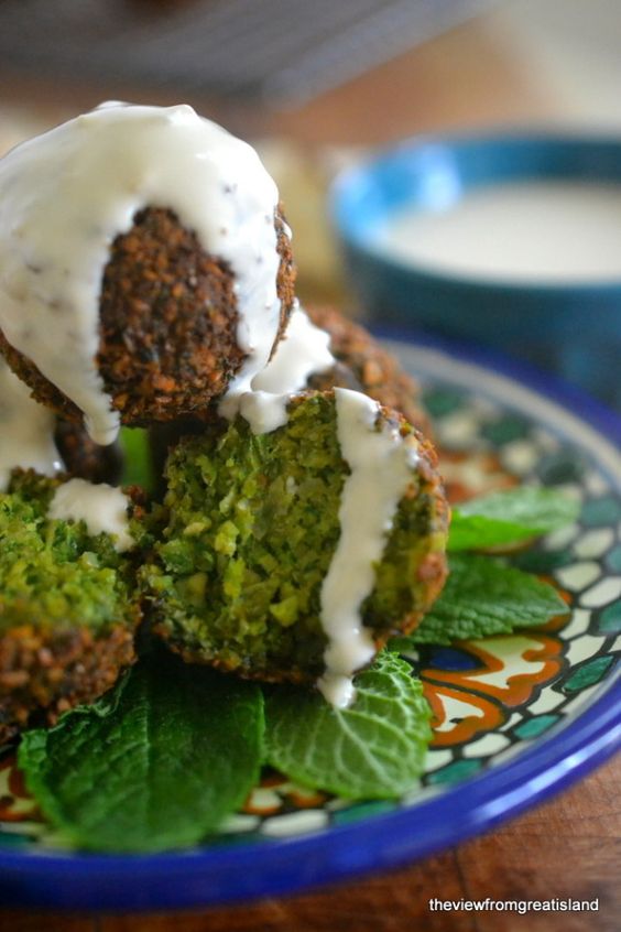 The Best Falafel ~ this vegan appetizer or main course is crispy on the outside, and brilliant emerald green on the inside!