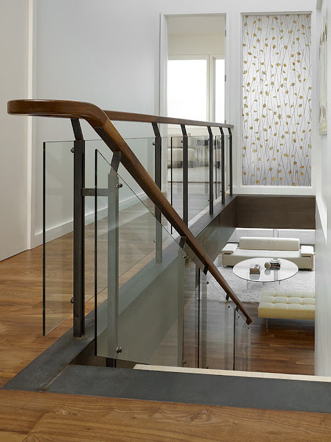 Glass stair railings