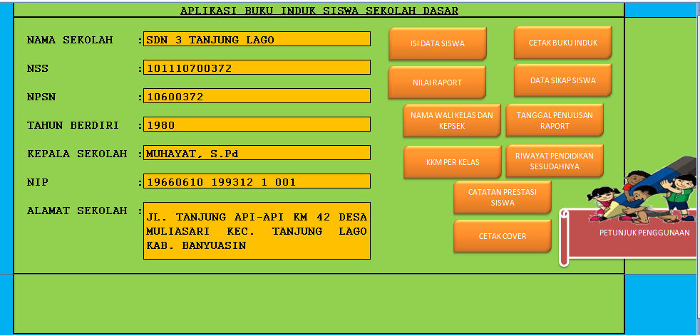 Download Contoh Blanko dan Aplikasi Buku Induk Siswa TK/PAUD SD/Mi SMP