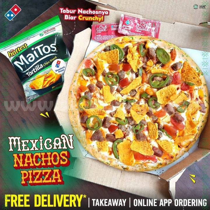 DOMINOS PIZZA Mexican Nachos harga Medium mulai Rp. 78 Ribuan scanharga