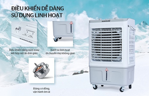 Máy làm mát không khí SUNHOUSE SHD7734, Tặng sinh tố SHD5112
